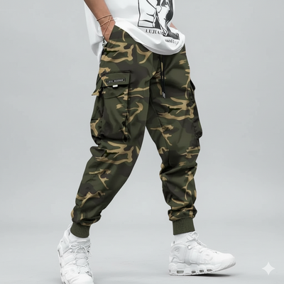 Men's Flap Pocket Drawstring Cargo Pants