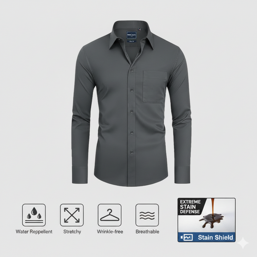 Slim Fit Men’s Stain Shield Dress Shirt
