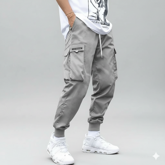 Men's Flap Pocket Drawstring Cargo Pants