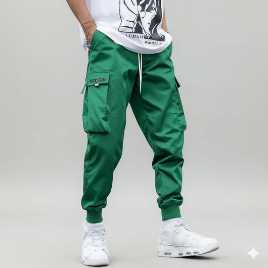 Men's Flap Pocket Drawstring Cargo Pants