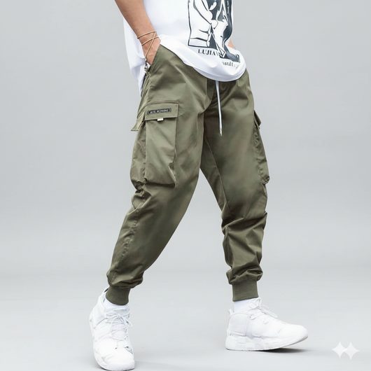 Men's Flap Pocket Drawstring Cargo Pants