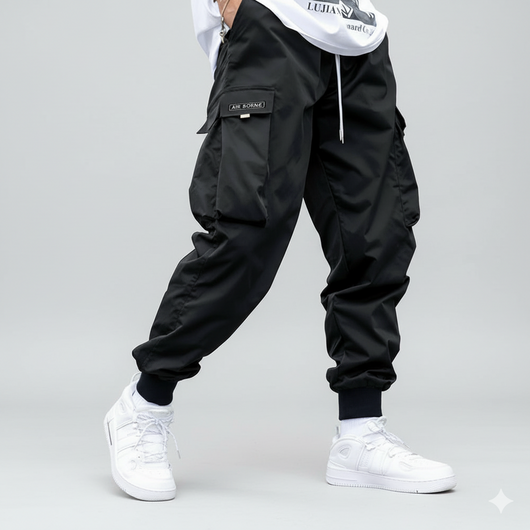 Men's Flap Pocket Drawstring Cargo Pants