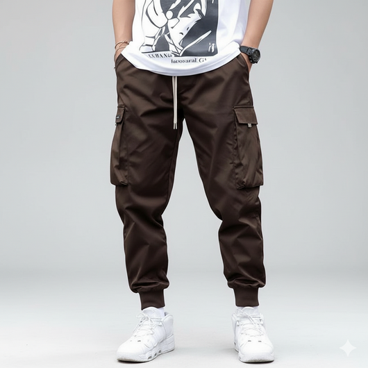 Men's Flap Pocket Drawstring Cargo Pants
