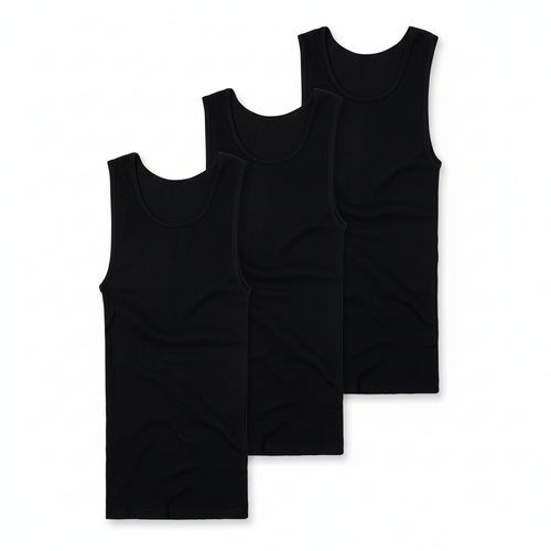 Premium Ultra-Soft Cotton Fitted Tank 3 Pack