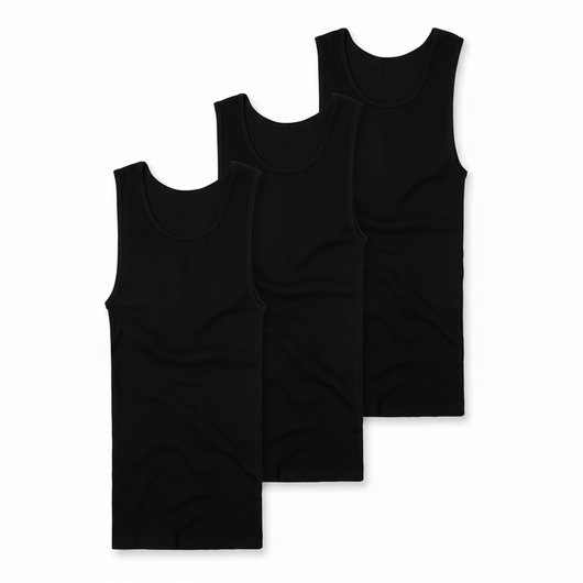 Premium Ultra-Soft Cotton Fitted Tank 3 Pack