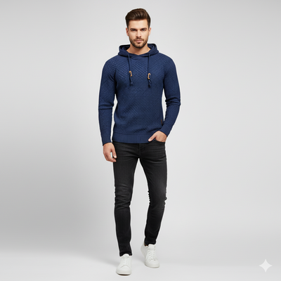 Men’s Tricolor Hooded Pullover Sweatshirt