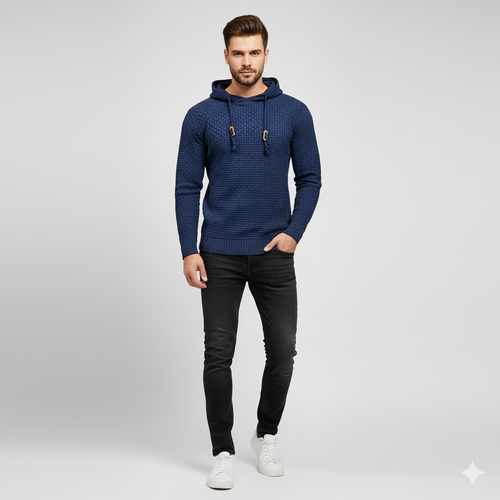 Men’s Tricolor Hooded Pullover Sweatshirt