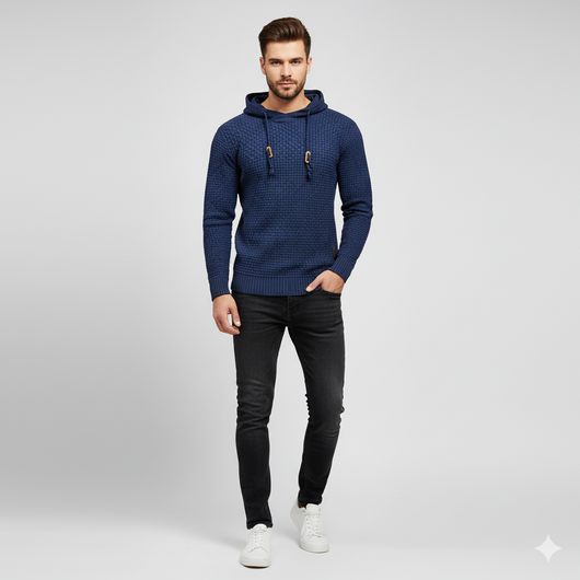 Men’s Tricolor Hooded Pullover Sweatshirt