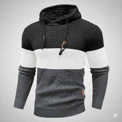 Men’s Tricolor Hooded Pullover Sweatshirt