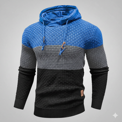 Men’s Tricolor Hooded Pullover Sweatshirt