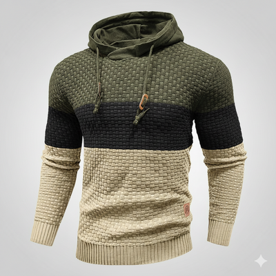 Men’s Tricolor Hooded Pullover Sweatshirt