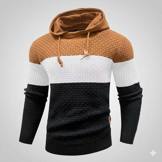 Men’s Tricolor Hooded Pullover Sweatshirt
