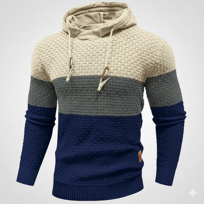 Men’s Tricolor Hooded Pullover Sweatshirt