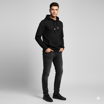 Men's Pullover Plaid Casual Hoodie