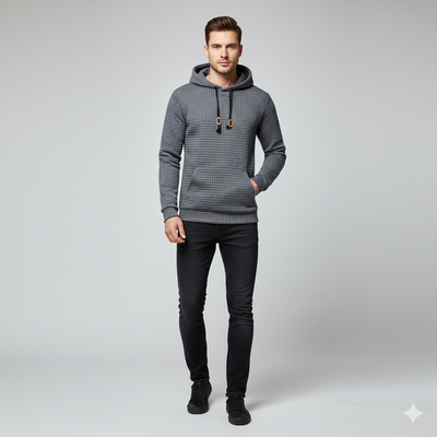 Men's Pullover Plaid Casual Hoodie