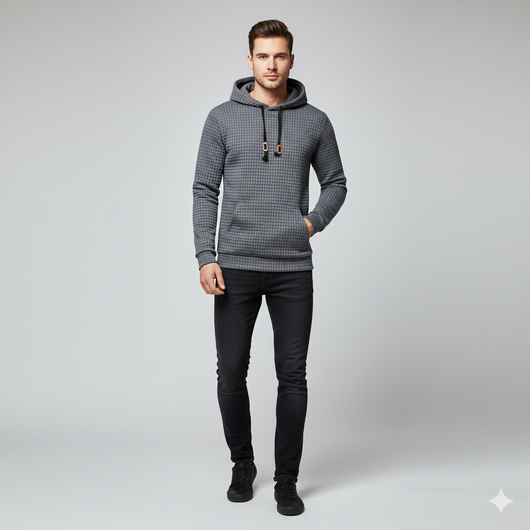 Men's Pullover Plaid Casual Hoodie