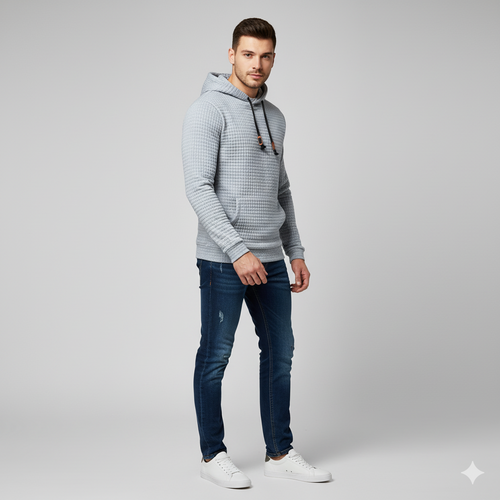 Men's Pullover Plaid Casual Hoodie