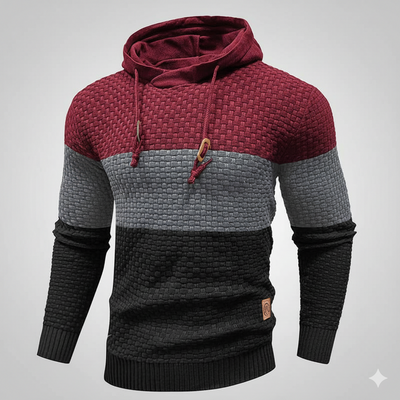 Men’s Tricolor Hooded Pullover Sweatshirt