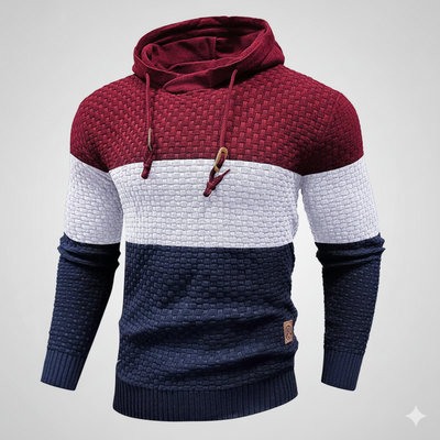 Men’s Tricolor Hooded Pullover Sweatshirt