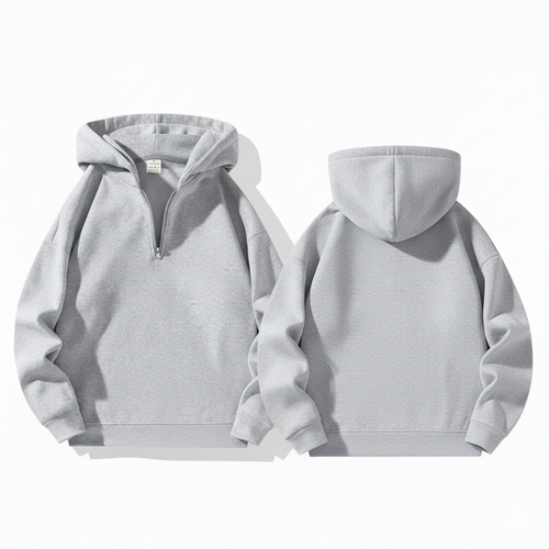 Men’s Drop Shoulder Casual Half Zip Hoodie