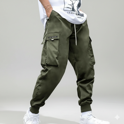 Men's Flap Pocket Drawstring Cargo Pants