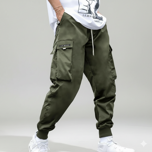Men's Flap Pocket Drawstring Cargo Pants
