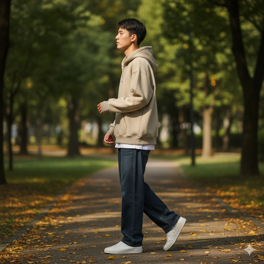 Men’s Drop Shoulder Casual Half Zip Hoodie